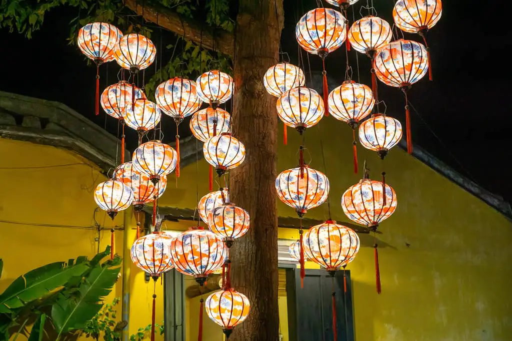 lantern lights on tree