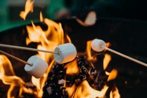 marshmallows on fire pit