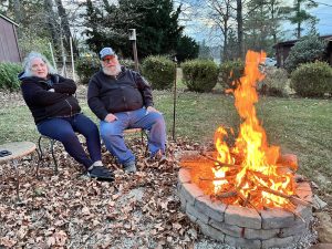 Mom &amp; Dad and the backyard fire pit