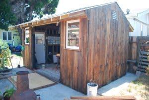 backyard shed under construction